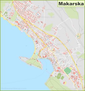 Large detailed map of Makarska