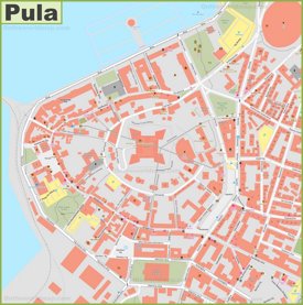 Pula old town map