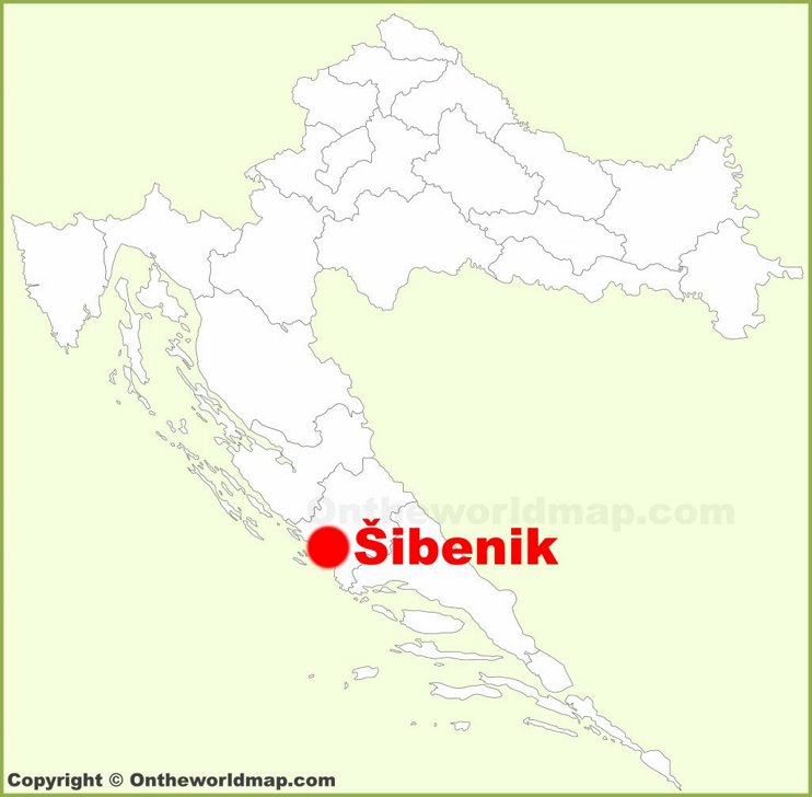 Šibenik location on the Croatia map