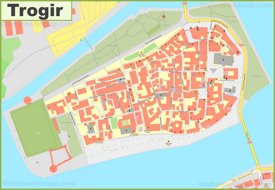 Trogir old town map