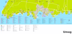 Umag hotels and restaurants map