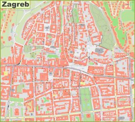 Zagreb City Centre map