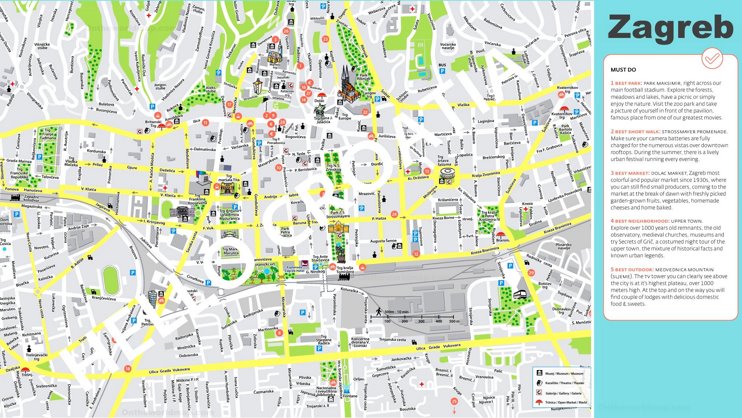 Zagreb tourist map