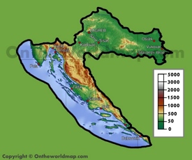 Croatia physical map