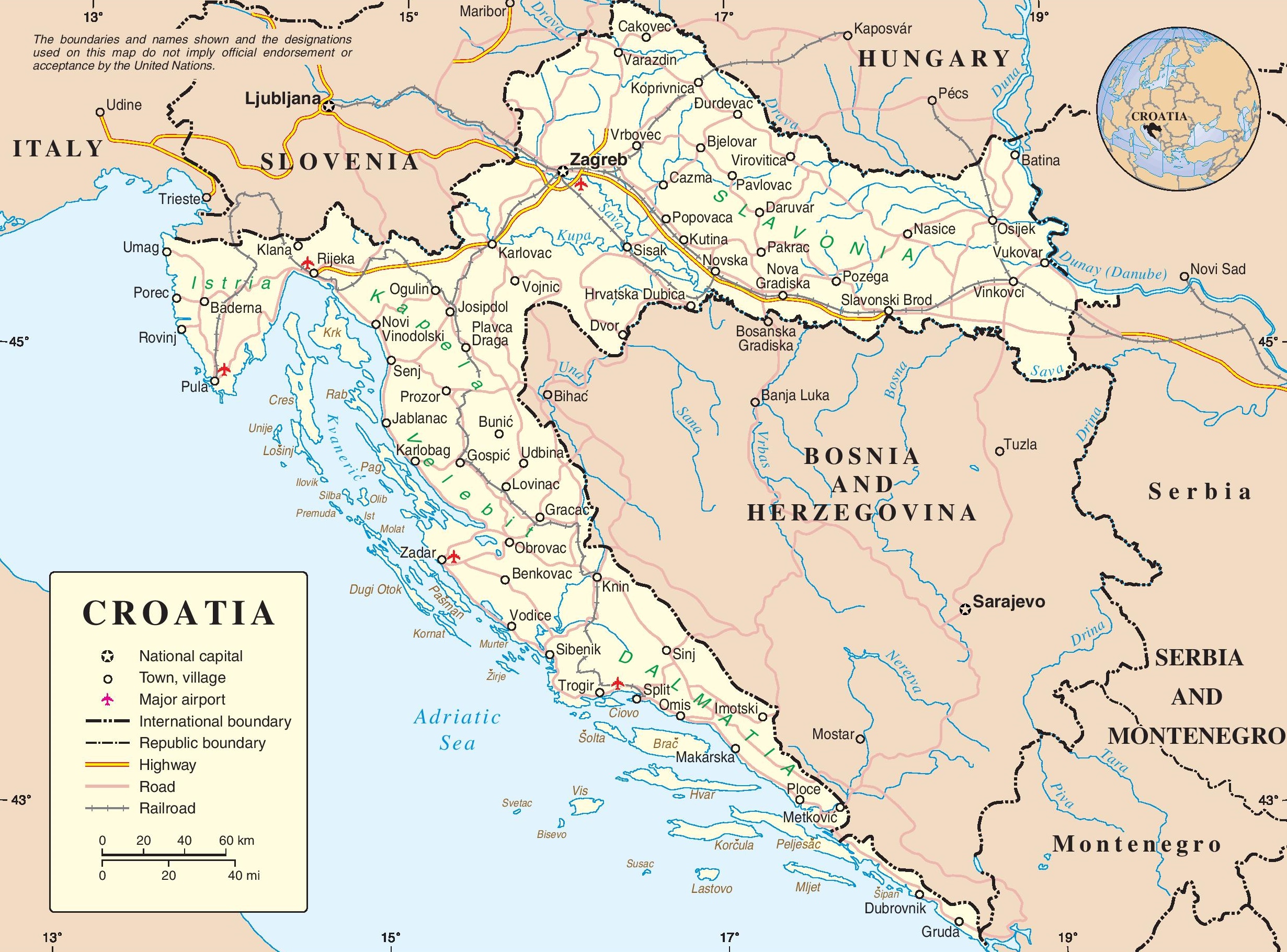 Croatia road map