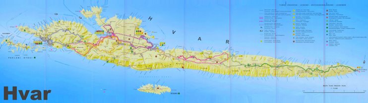 Large detailed tourist map of Hvar