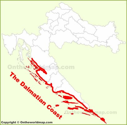 Dalmatian Coast Location Map