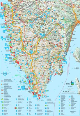 Detailed tourist map of Istria