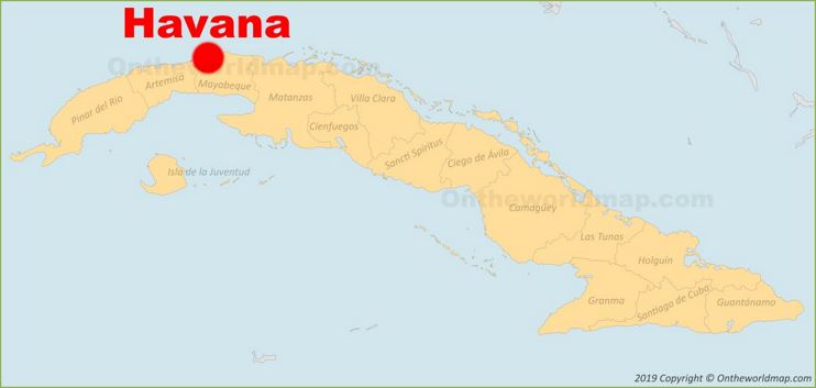 Havana location on the Cuba Map