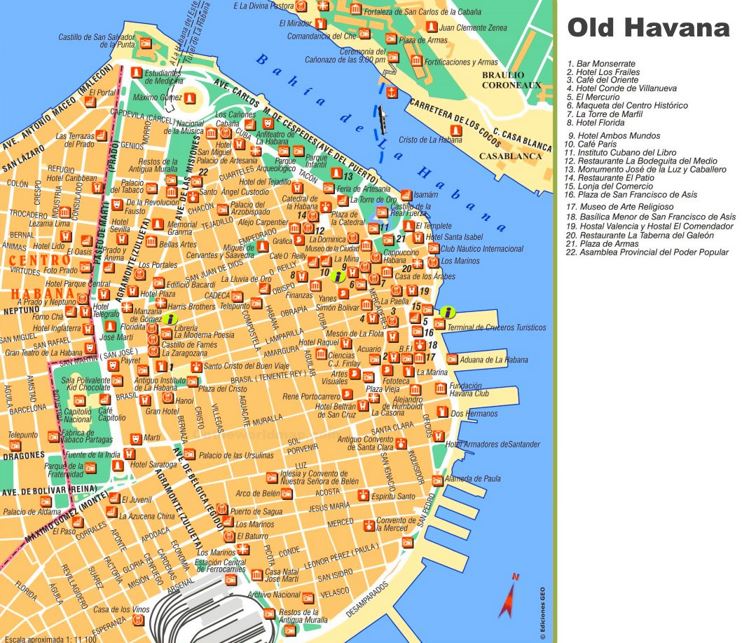 Havana Tourist Map