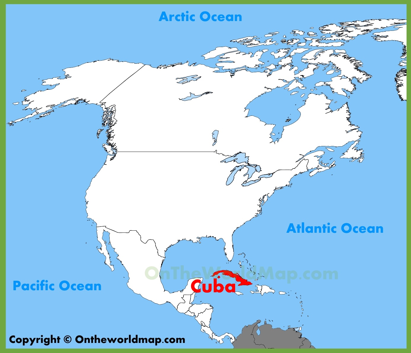 cuba on a world map Cuba Location On The North America Map cuba on a world map