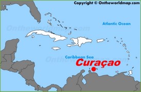 Curaçao location on the Caribbean map