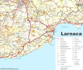 Larnaca District Tourist Map