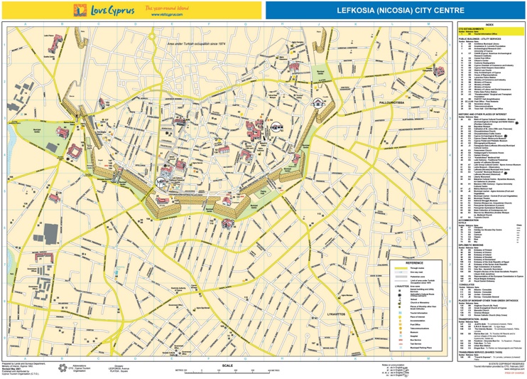 Nicosia city center map