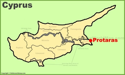 Protaras Location Map