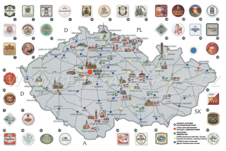 Beer map of Czech Republic