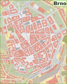 Brno city center map