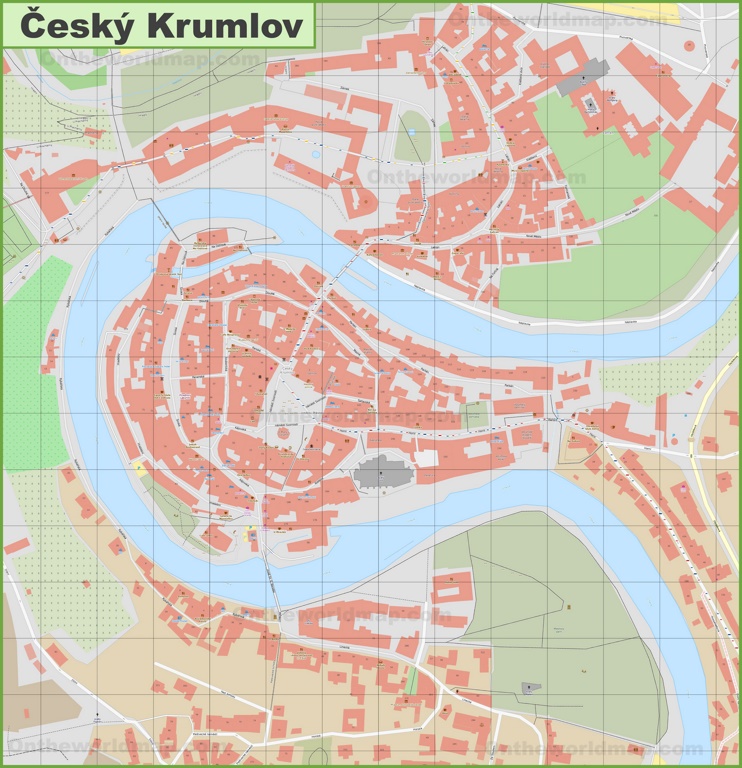 Detailed map of Český Krumlov
