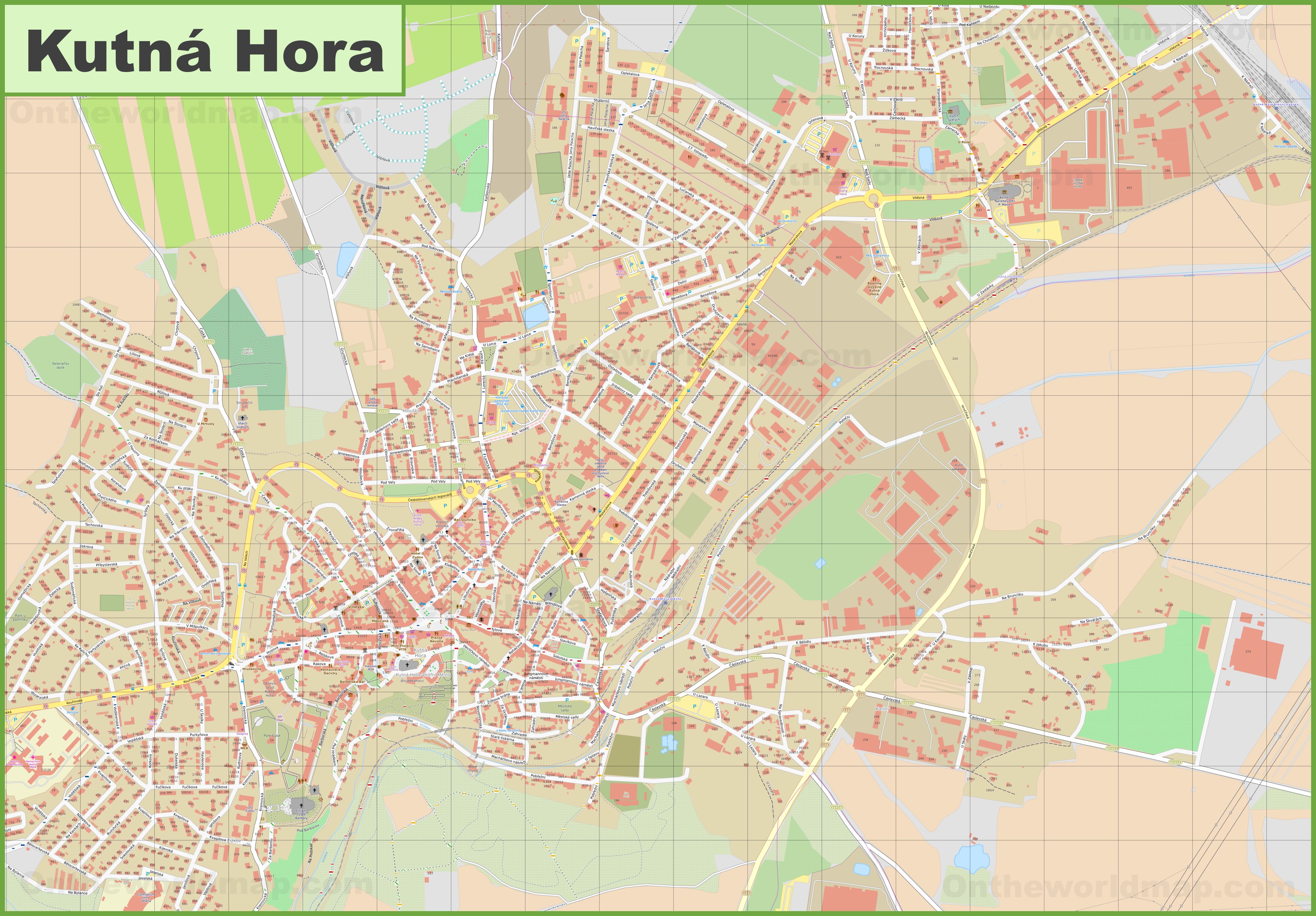 Detailed Map Of Kutna Hora 
