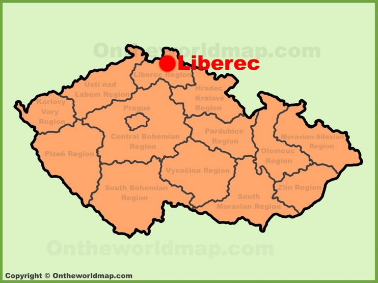 Liberec location on the Czech Republic map