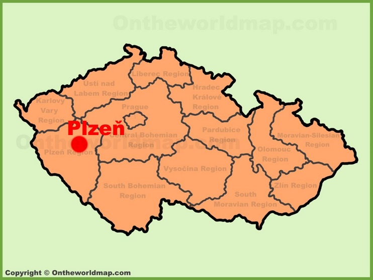 Plzeň location on the Czech Republic map