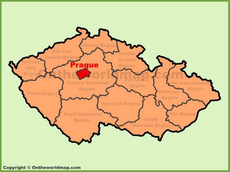 Prague location on the Czech Republic map
