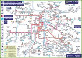 Prague night transport map