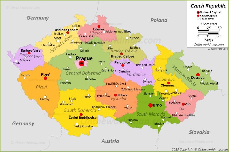 Map of Czech Republic