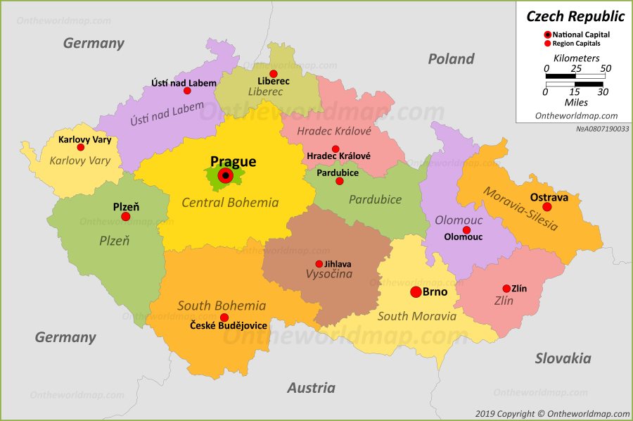 Political Map Of Czech Republic