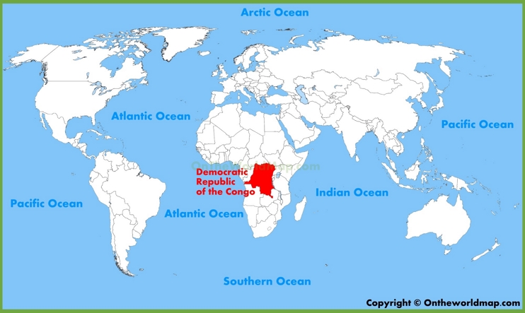 Democratic Republic of the Congo location on the World Map 