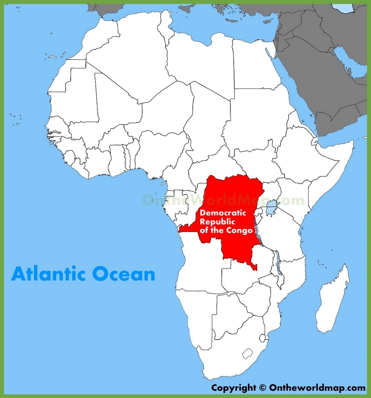 Democratic Republic of the Congo location on the Africa map