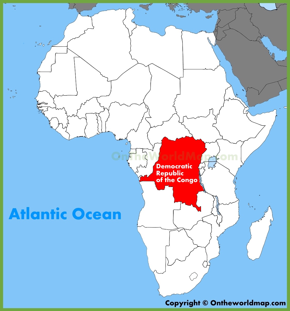 Democratic Republic Of The Congo Location On The Africa Map