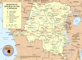 Road map of Democratic Republic of the Congo