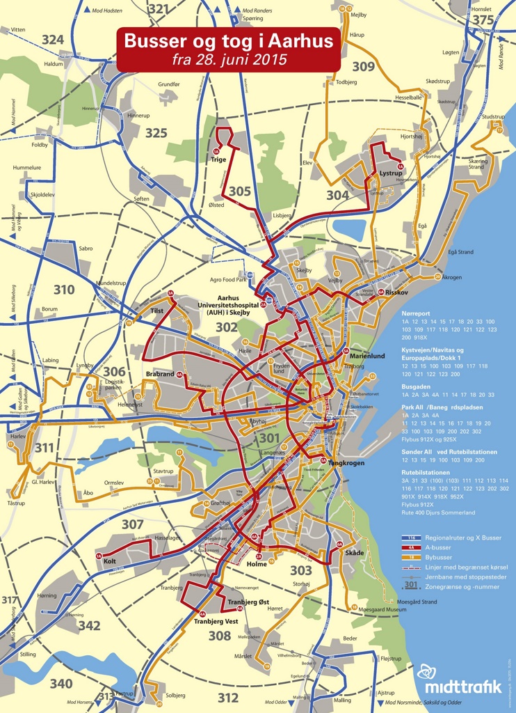 Aarhus bus map