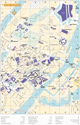Tourist map of Copenhagen city centre
