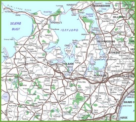 Map of surroundings of Roskilde