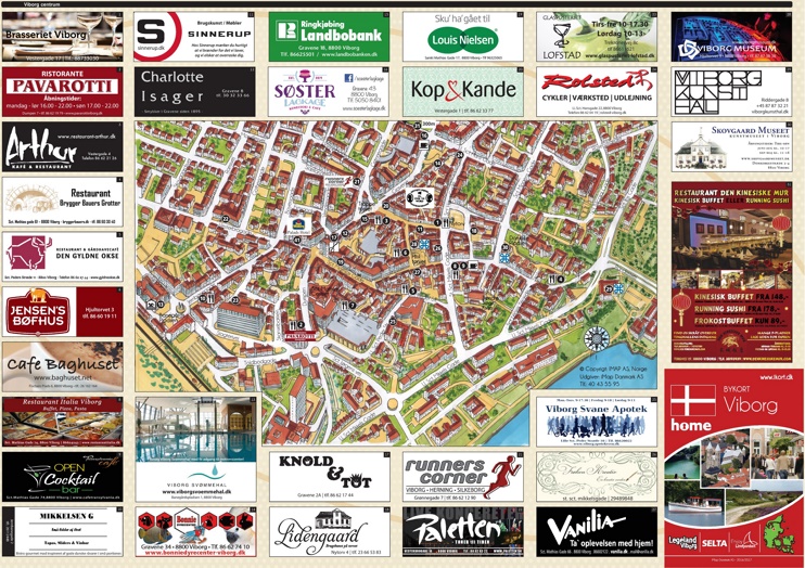 Viborg city center map