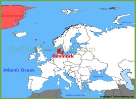 Denmark location on the Europe map