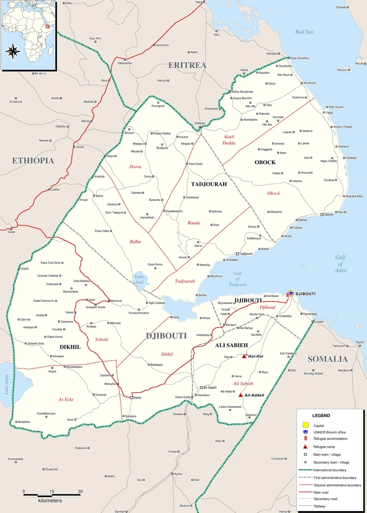 Large detailed map of Djibouti