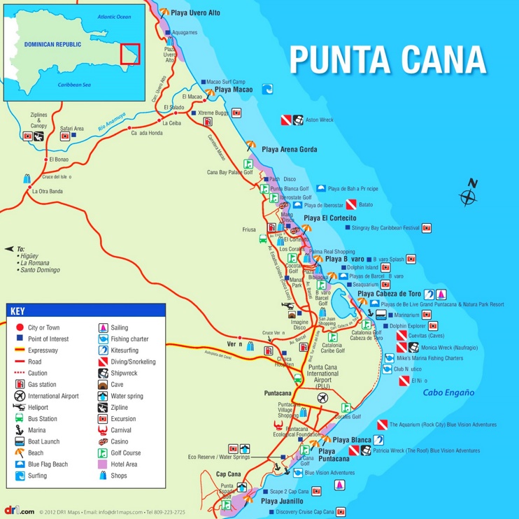 Punta Cana tourist map