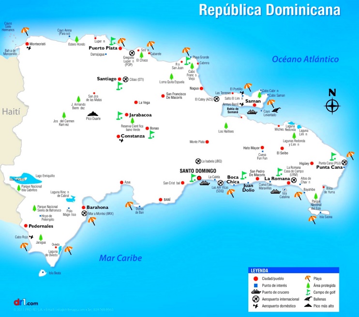 Dominican Republic sightseeing map