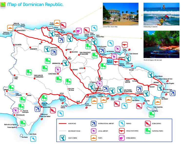 Dominican Republic tourist attractions map