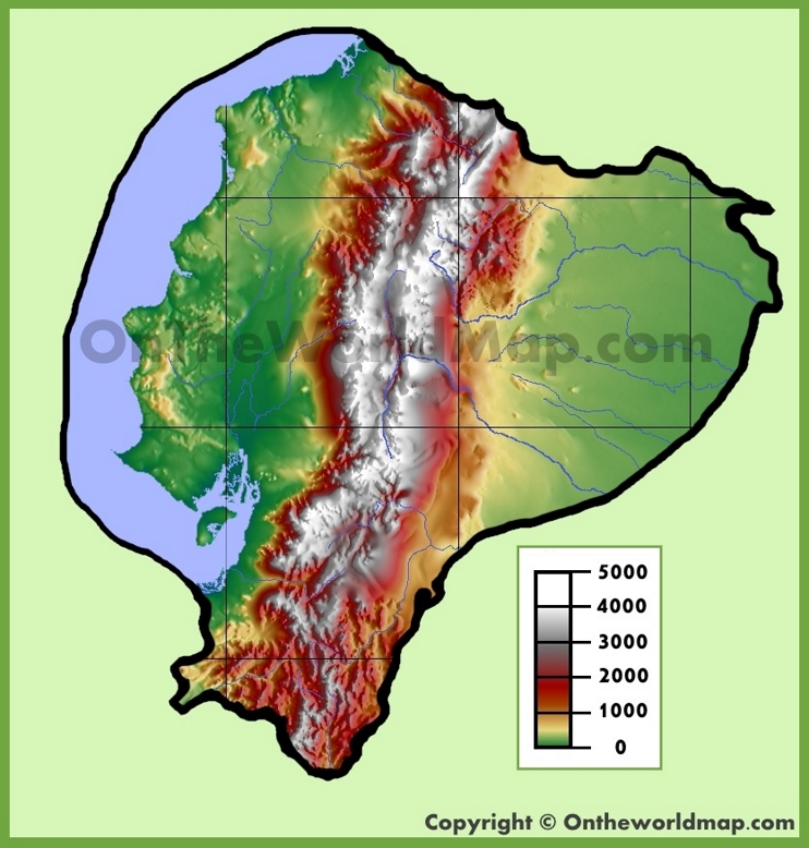 Ecuador physical map