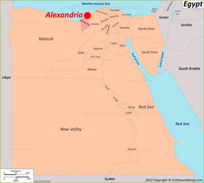 Alexandria Location on the Egypt Map