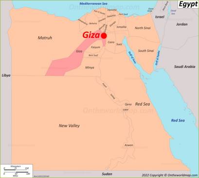 Giza Location on the Egypt Map