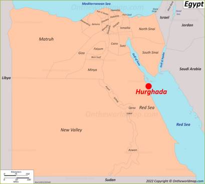 Hurghada Location on the Egypt Map