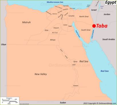 Taba Location on the Egypt Map