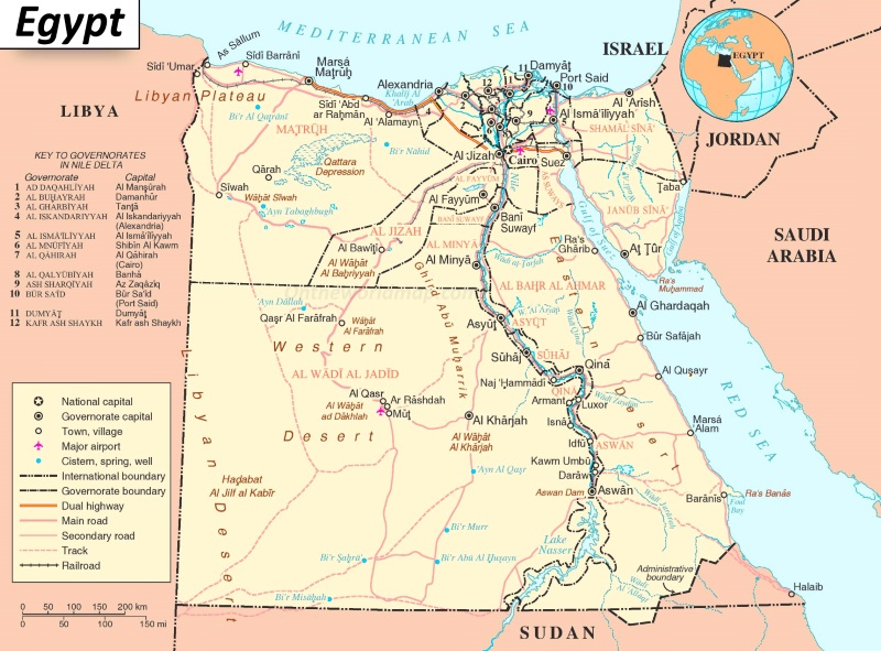 Road map of Egypt