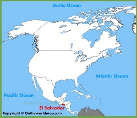 El Salvador location on the North America map