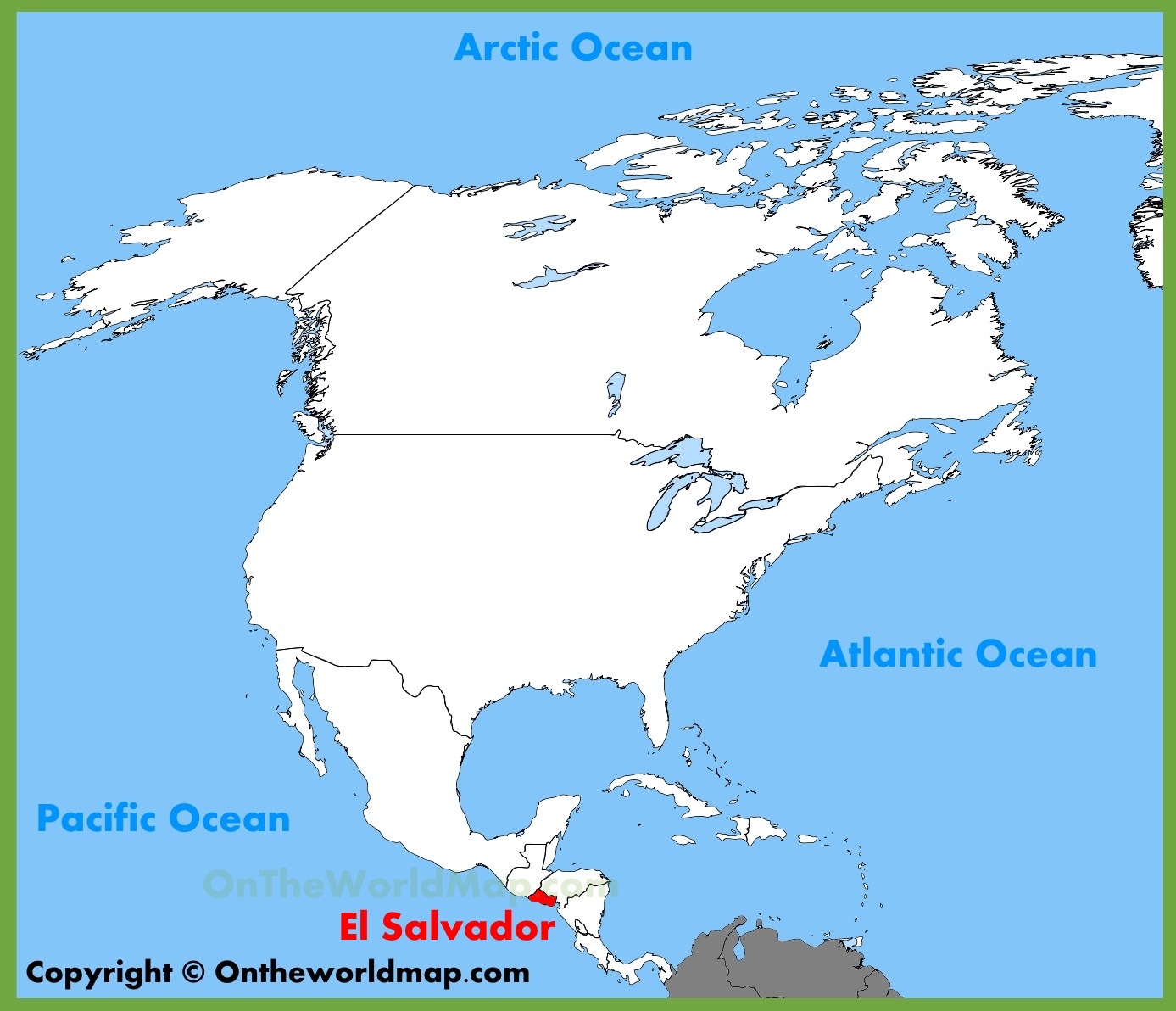 El Salvador Location On The North America Map